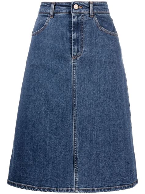 See By Chloé Denim Midi Skirt .